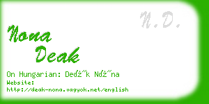 nona deak business card